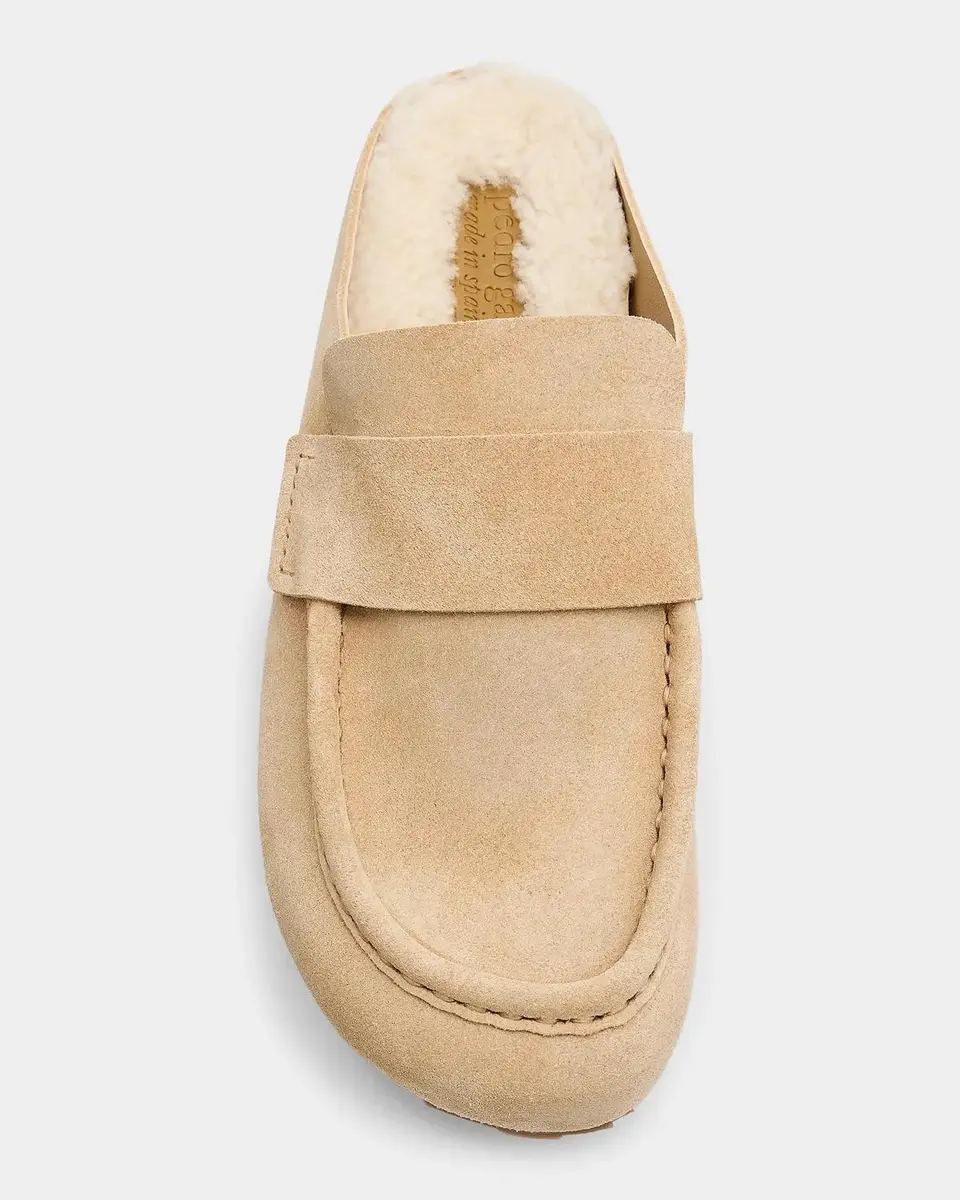 PEDRO GARCIA Bilma Shearling-Lined Suede Mules | Thumbnail 5