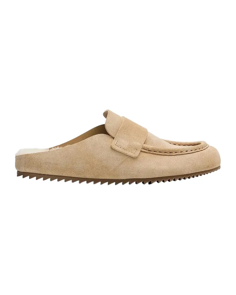 PEDRO GARCIA Bilma Shearling-Lined Suede Mules