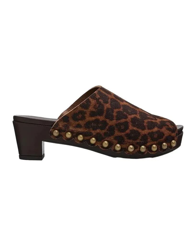 PEDRO GARCIA Nain 65MM Studded Leopard-Printed Suede Clogs