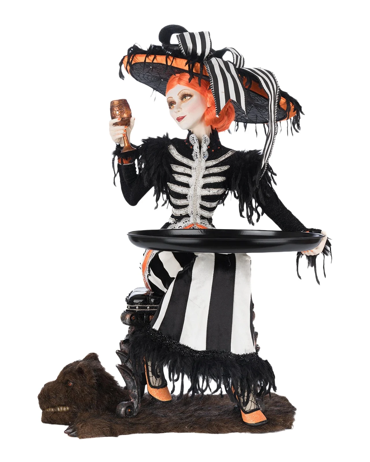 Katherine 's Collection Mrs. Macabre with Serving Tray Halloween Figure