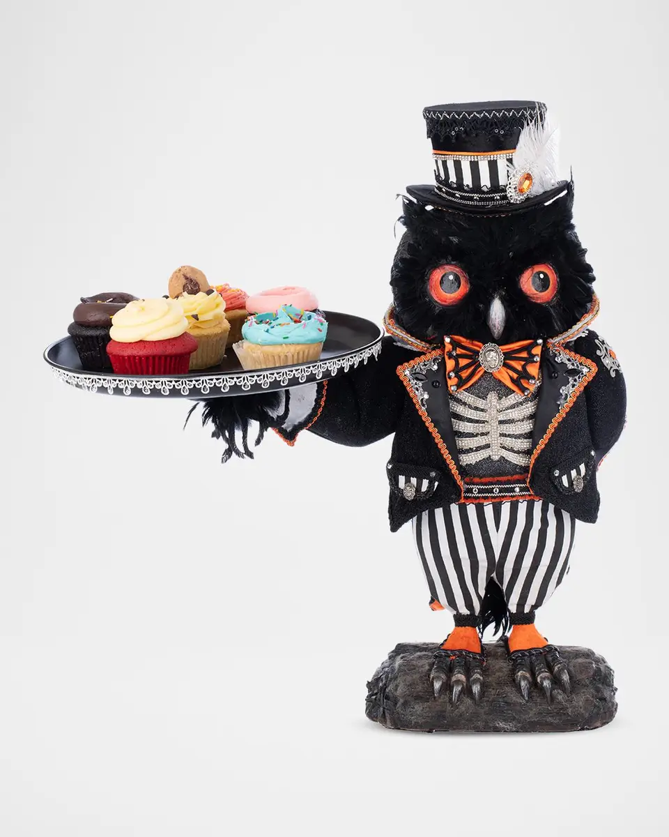 Katherine 's Collection Oscar Macabre Owl Server Halloween Decor | Thumbnail 5 Katherine 's Collection Oscar Macabre Owl Server Halloween Decor | Thumbnail 5