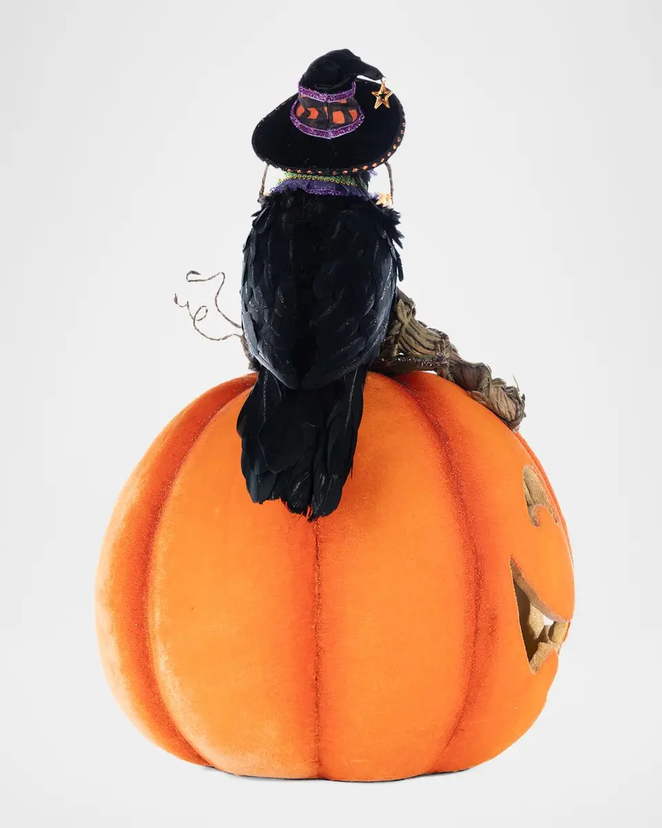 Katherine 's Collection Crow with Pumpkin Tabletop Decor | Thumbnail 2 Katherine 's Collection Crow with Pumpkin Tabletop Decor | Thumbnail 2