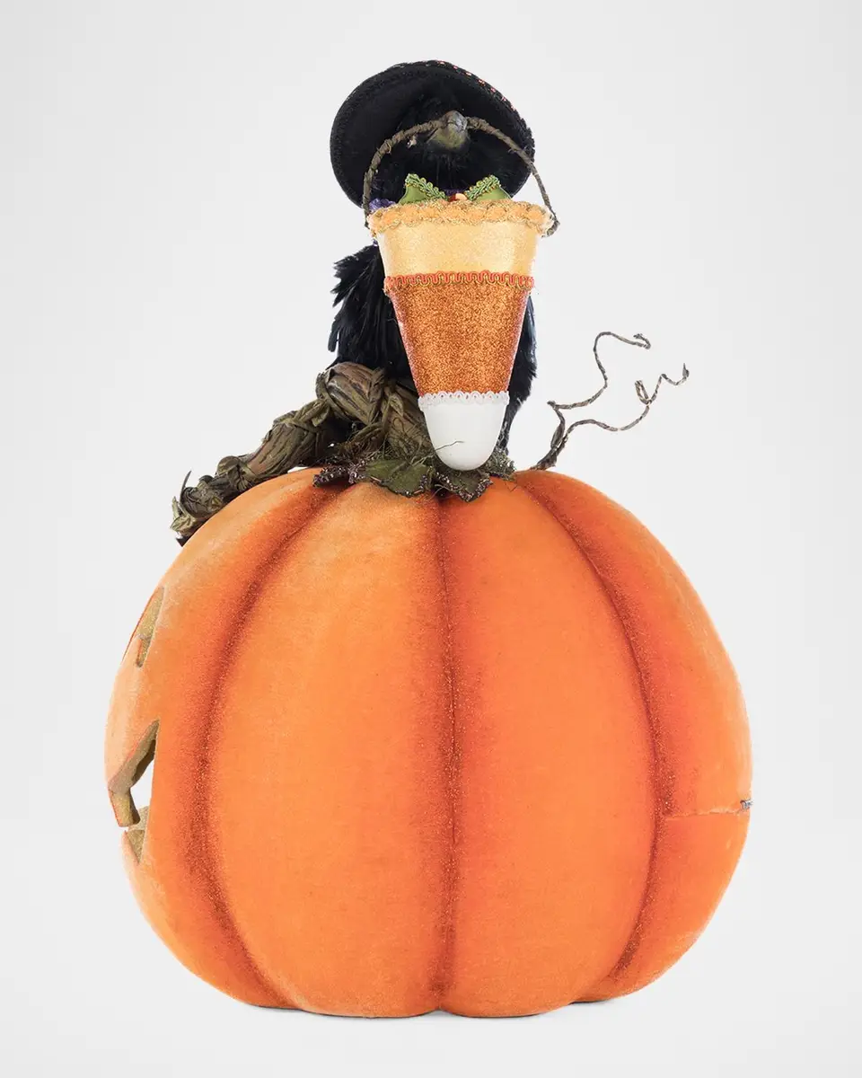 Katherine 's Collection Crow with Pumpkin Tabletop Decor | Thumbnail 4 Katherine 's Collection Crow with Pumpkin Tabletop Decor | Thumbnail 4