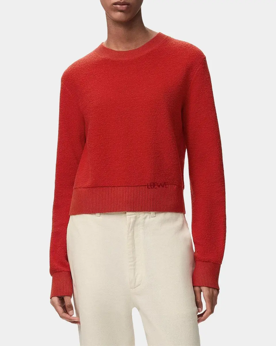 Loewe Logo Embroidered Wool Crewneck Sweater | Thumbnail 4