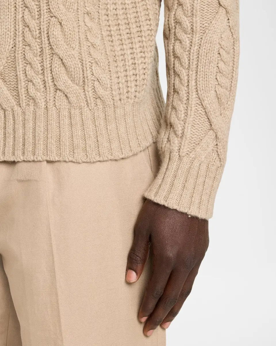 Vince Men's Merino Wool Mega Cable Crewneck Sweater | Thumbnail 5 Vince Men's Merino Wool Mega Cable Crewneck Sweater | Thumbnail 5
