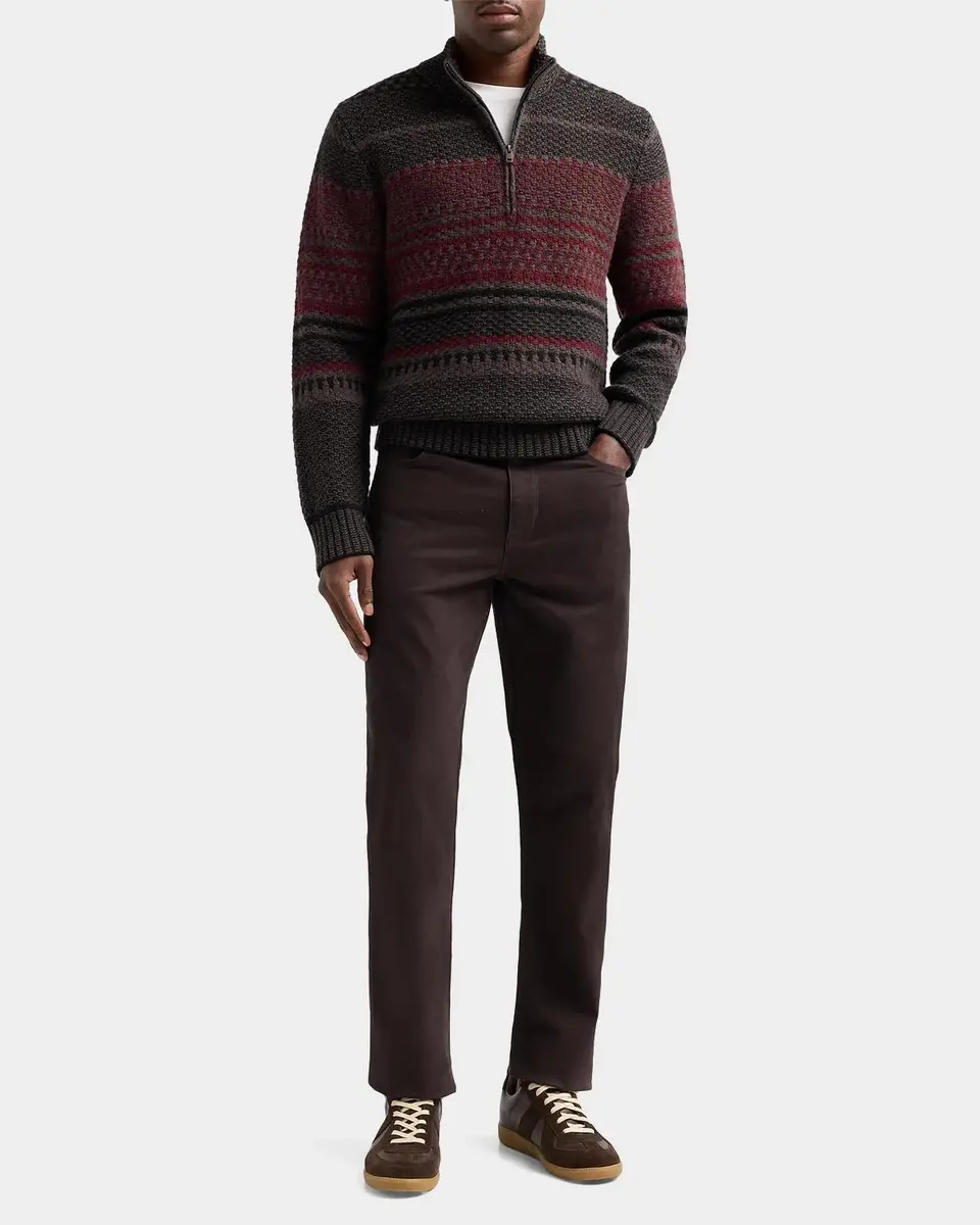 Vince Men's Variegated Stripe Jacquard Half-Zip Sweater | Thumbnail 2 Vince Men's Variegated Stripe Jacquard Half-Zip Sweater | Thumbnail 2