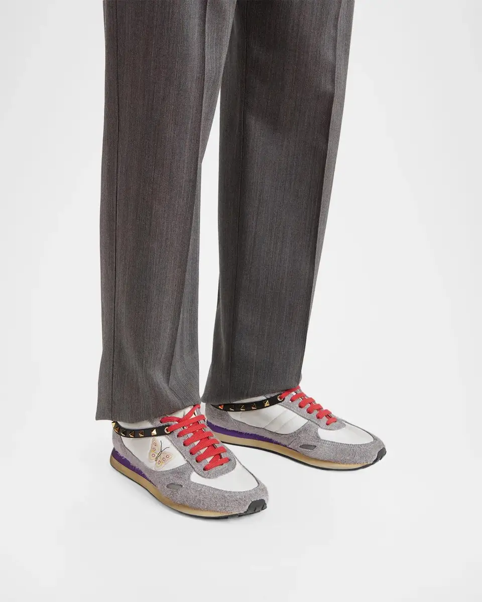 Valentino Garavani Men's Stud Up Crosta Low-Top Sneakers | Thumbnail 2