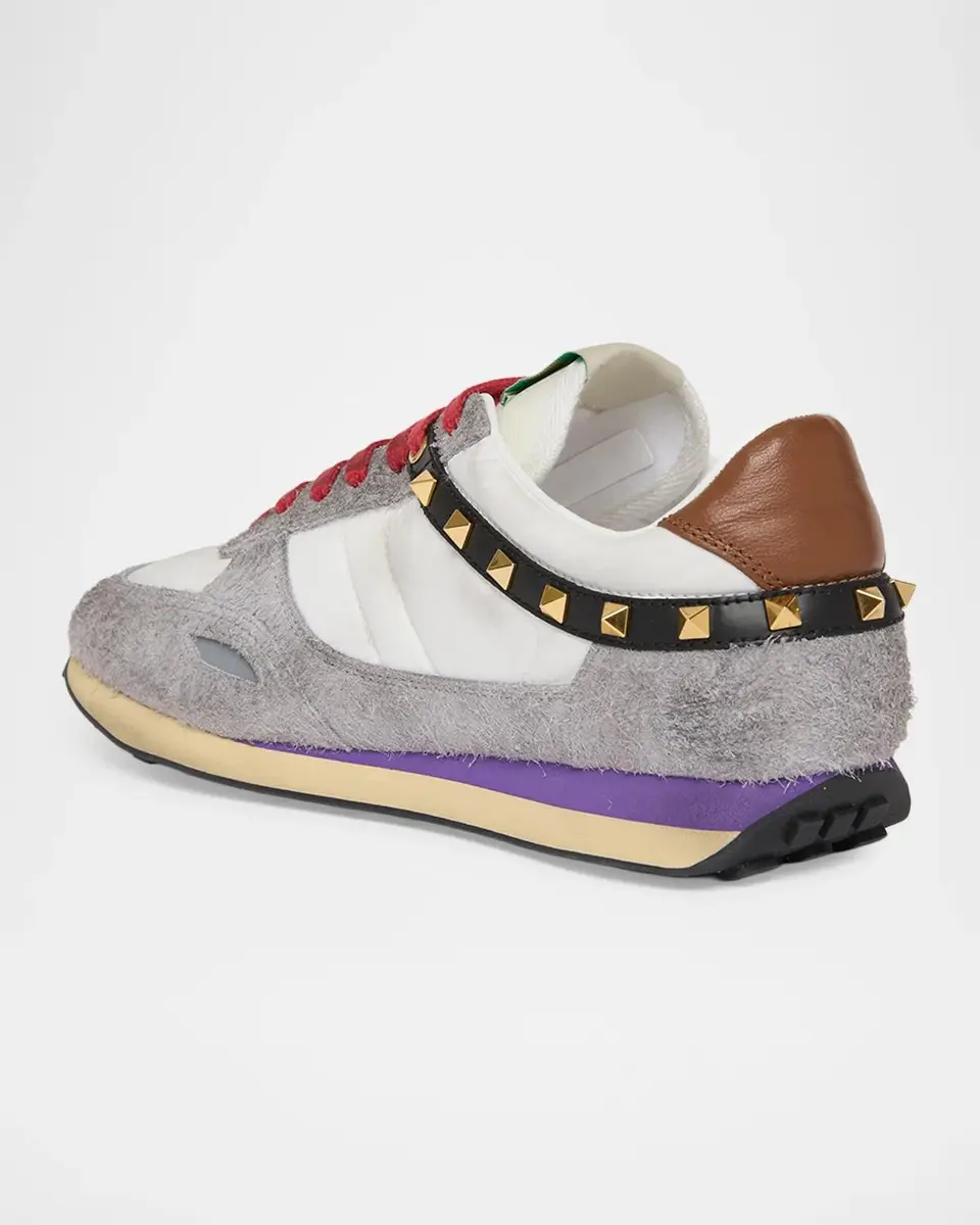 Valentino Garavani Men's Stud Up Crosta Low-Top Sneakers | Thumbnail 4