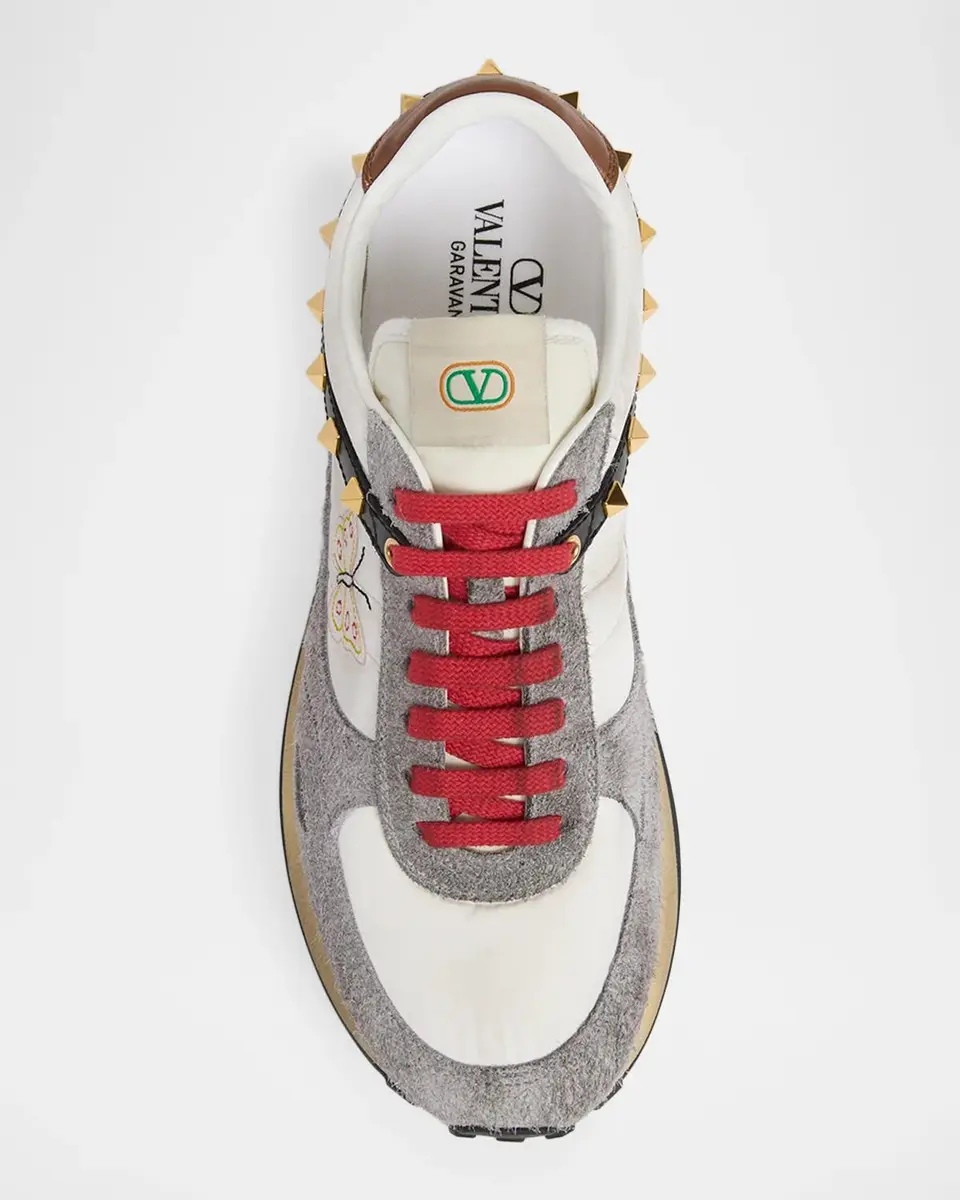 Valentino Garavani Men's Stud Up Crosta Low-Top Sneakers | Thumbnail 5