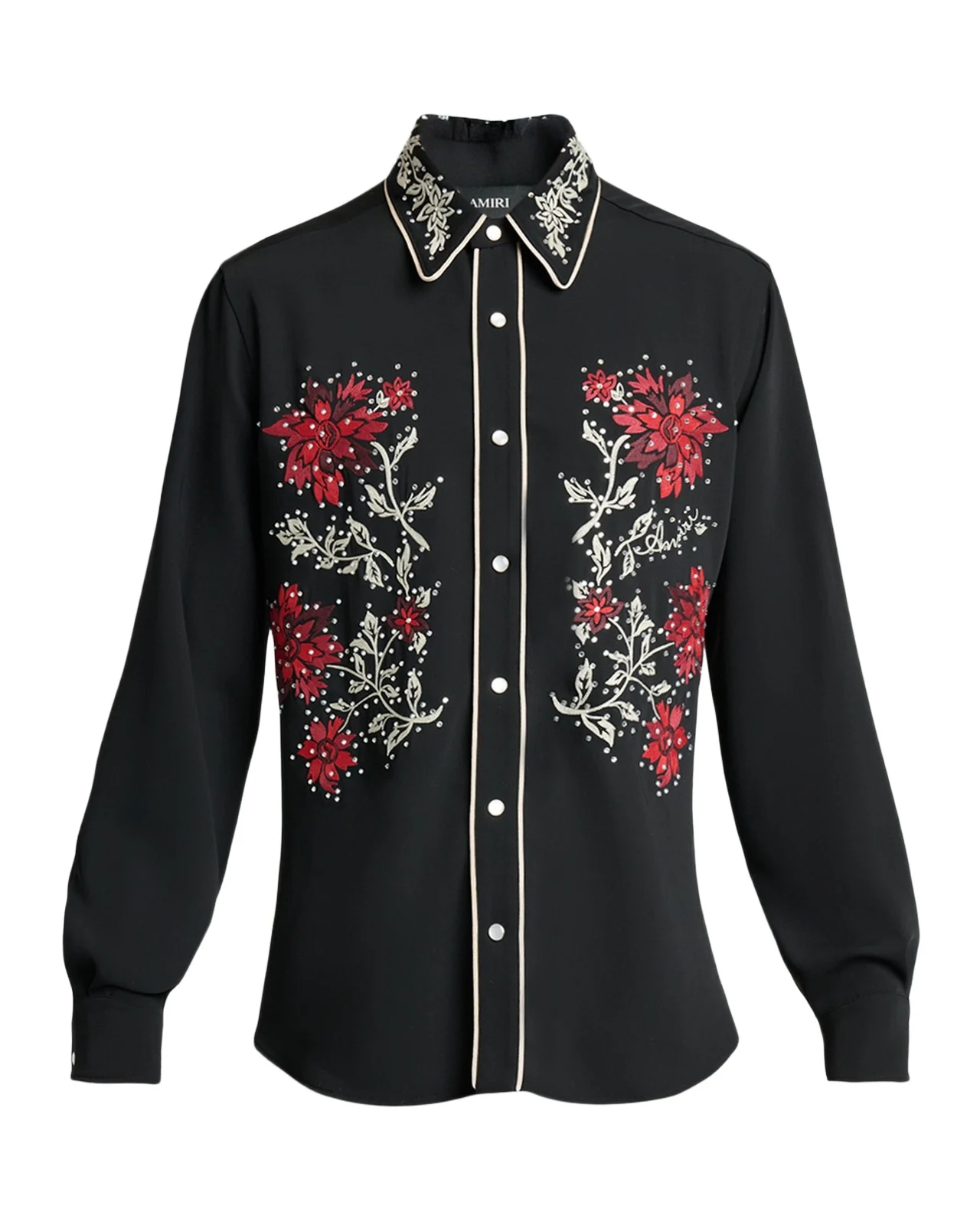AMIRI Men's Flow Crystal-Embellished Floral Dress Shirt