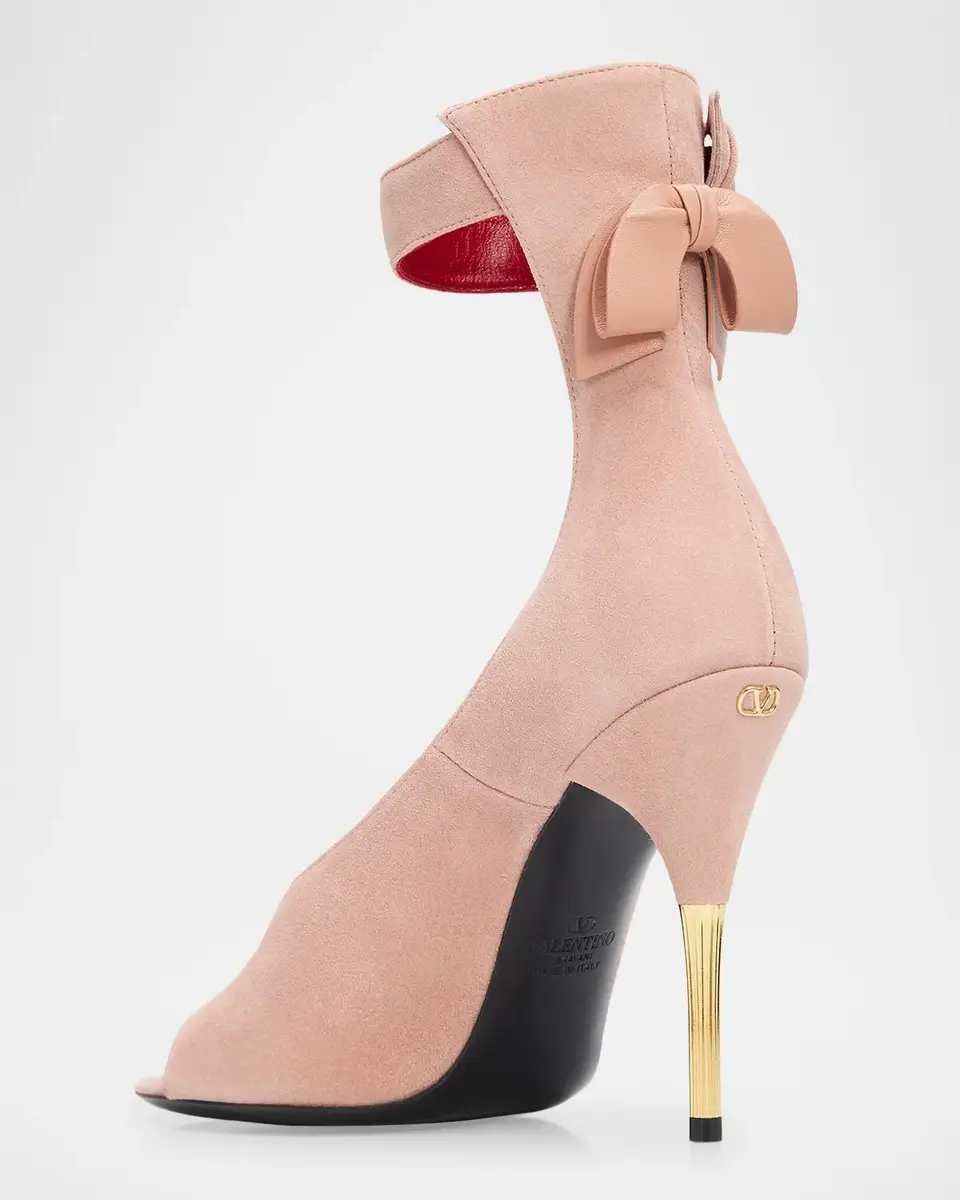 Valentino Garavani Suede Bow-Back Stiletto Sandal | Thumbnail 2
