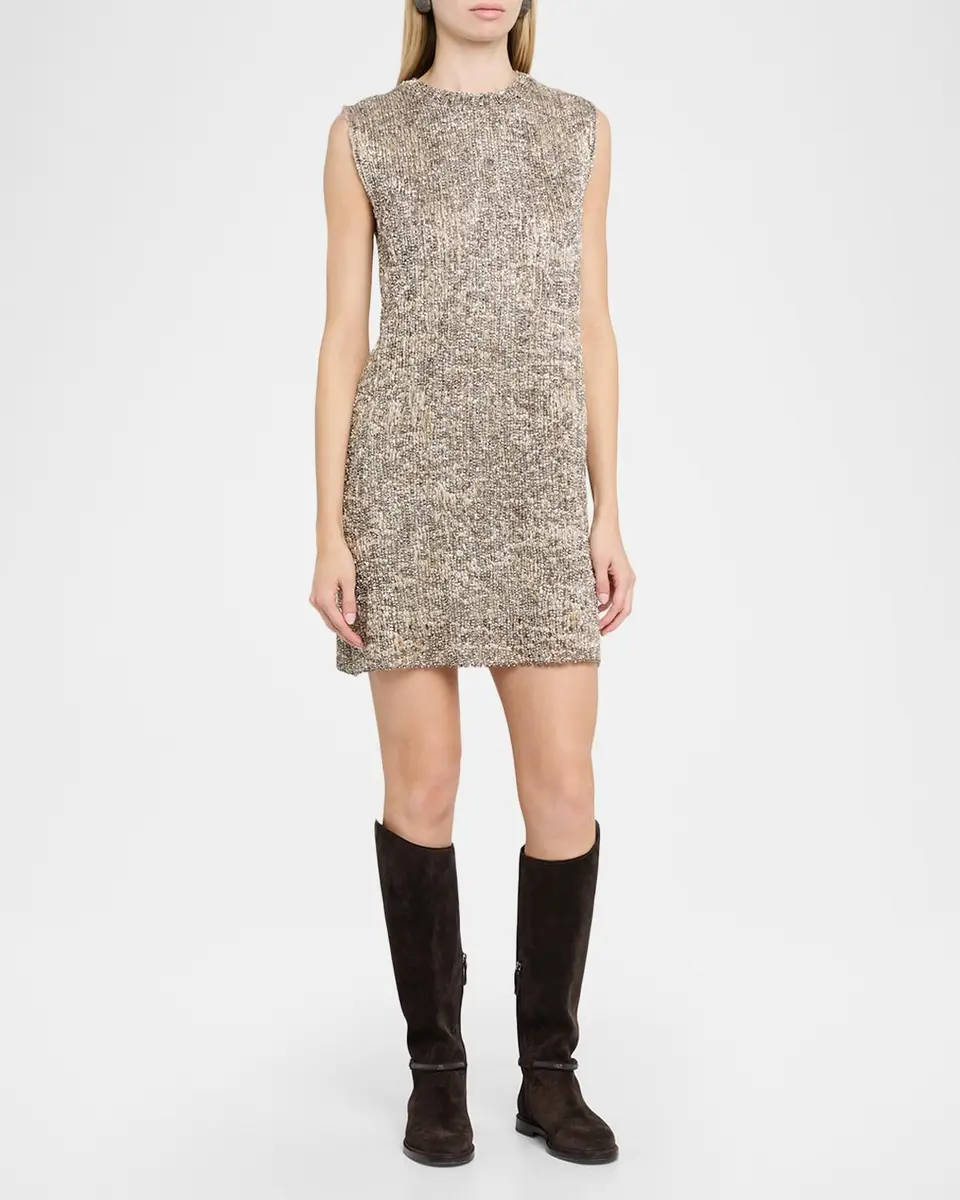 Brunello Cucinelli Couture Metallic Mohair Dress | Thumbnail 4 Brunello Cucinelli Couture Metallic Mohair Dress | Thumbnail 4