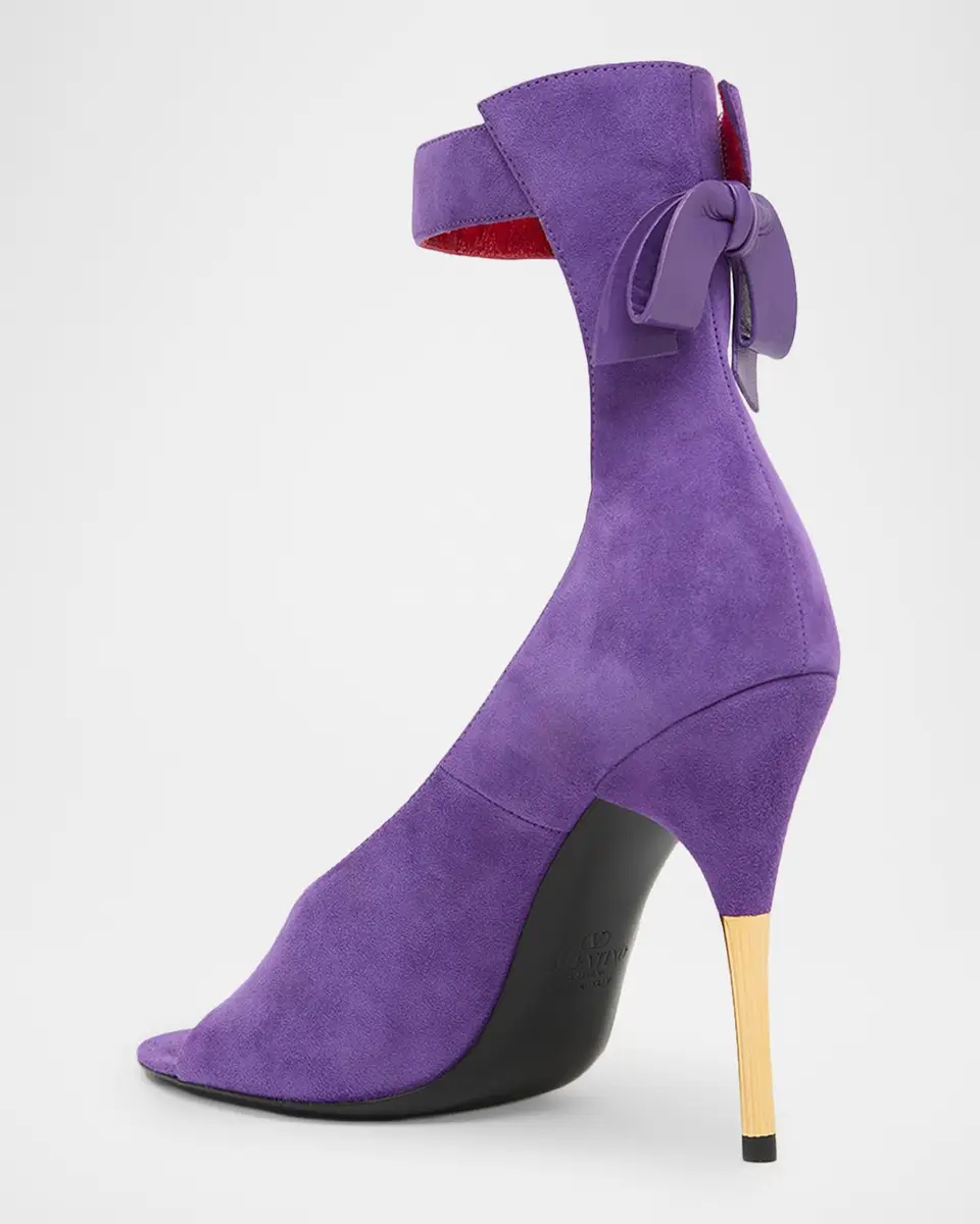 Valentino Garavani Suede Bow-Back Stiletto Sandal | Thumbnail 4