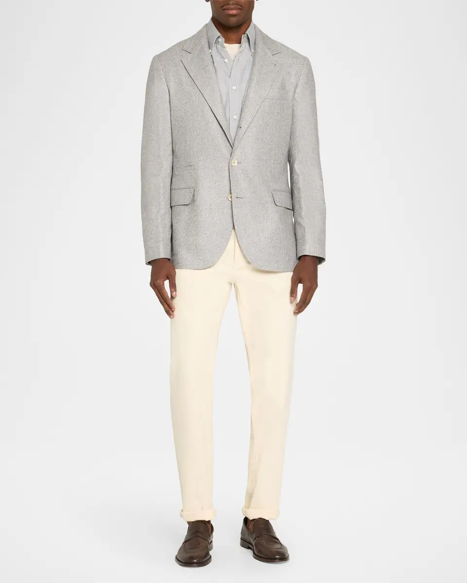 Brunello Cucinelli Men's Cavallery Silk and Cashmere Single-Breasted Sport Coat | Thumbnail 2 Brunello Cucinelli Men's Cavallery Silk and Cashmere Single-Breasted Sport Coat | Thumbnail 2
