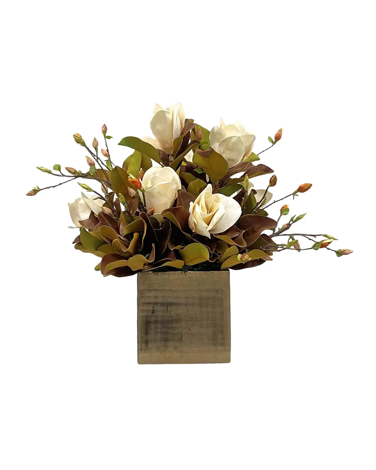 Winward Home Holiday Newness Faux Potted Tree Magnolia Arrangement