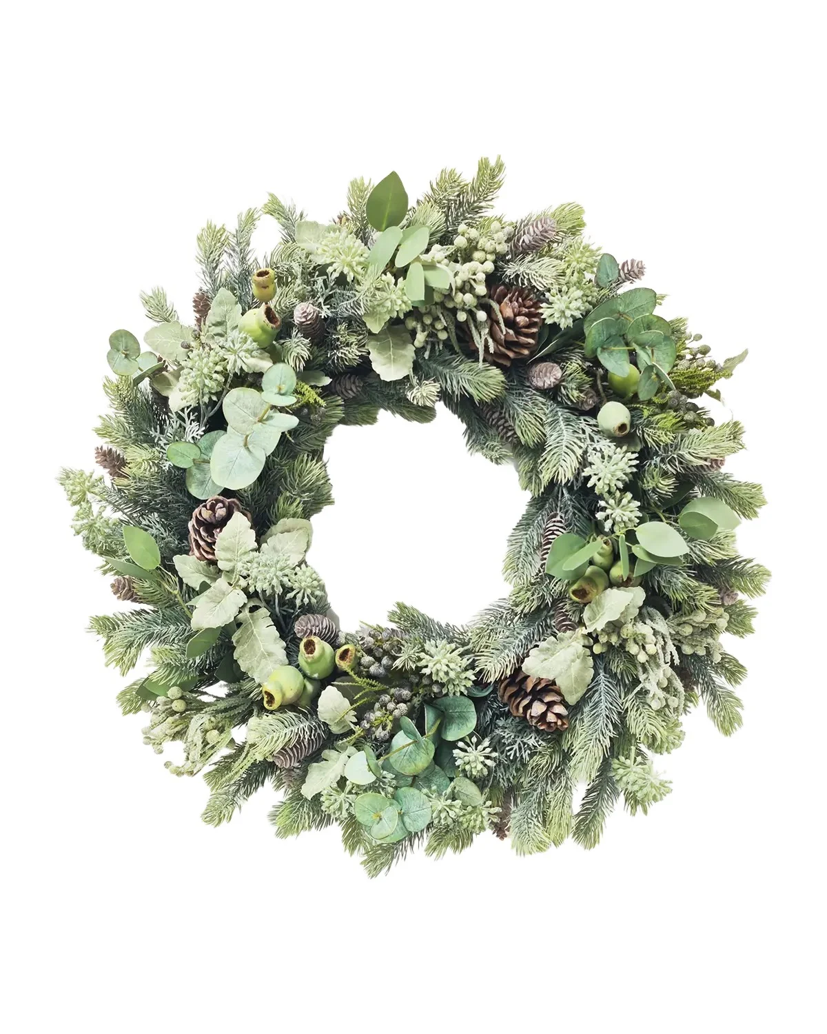 Winward Home Artificial Dusty Miller/Pine Needle Wreath