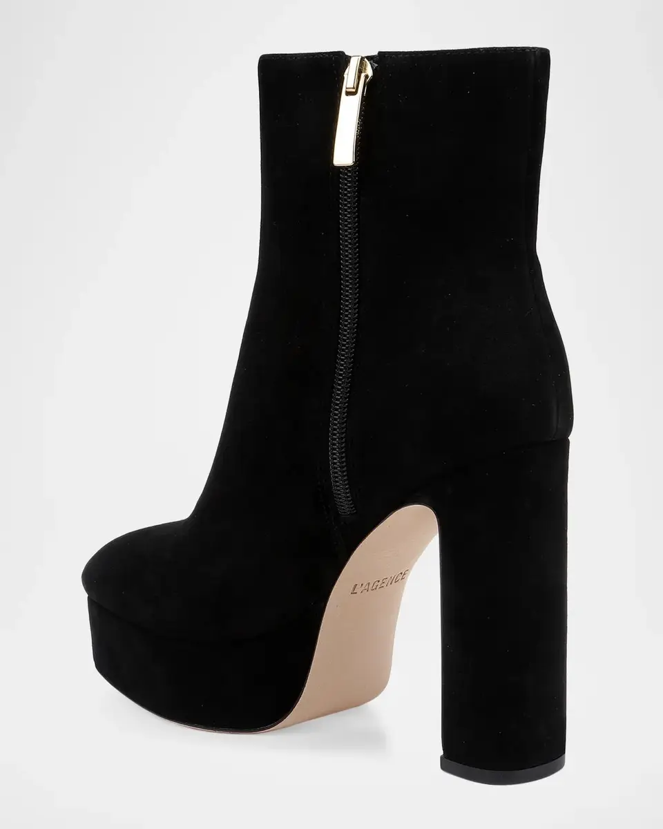 L'Agence Soho Suede Platform Ankle Boots | Thumbnail 3