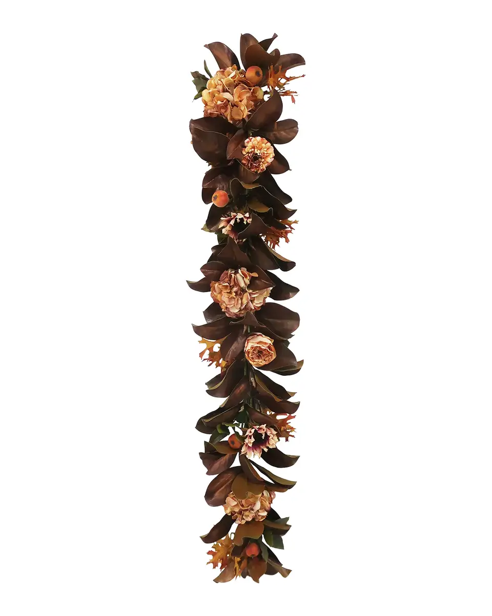 Winward Home Artificial Magnolia & Autumn Flower Garland | Thumbnail 2