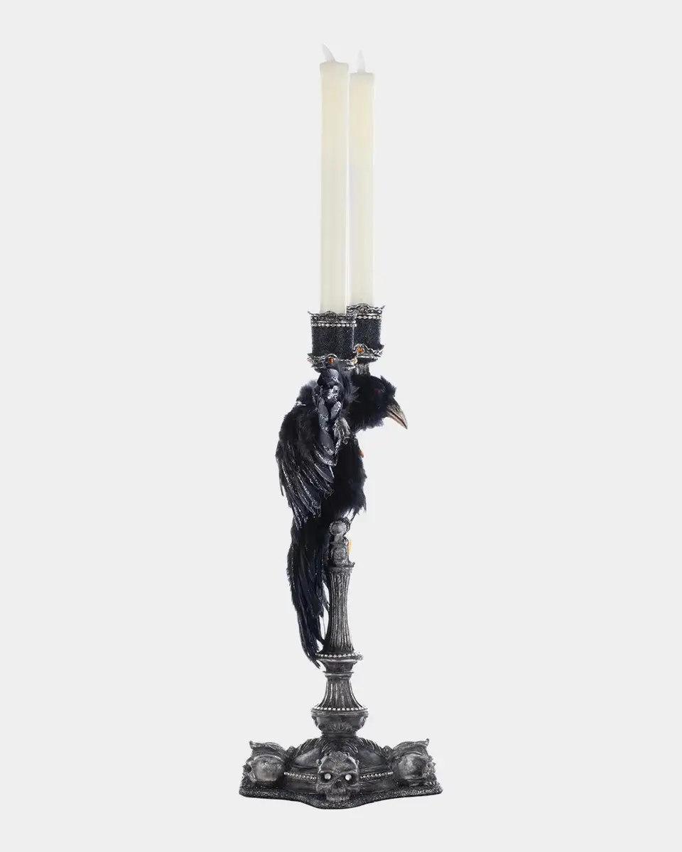 Katherine 's Collection Macabre Crow Candelabra Halloween Decor | Thumbnail 3