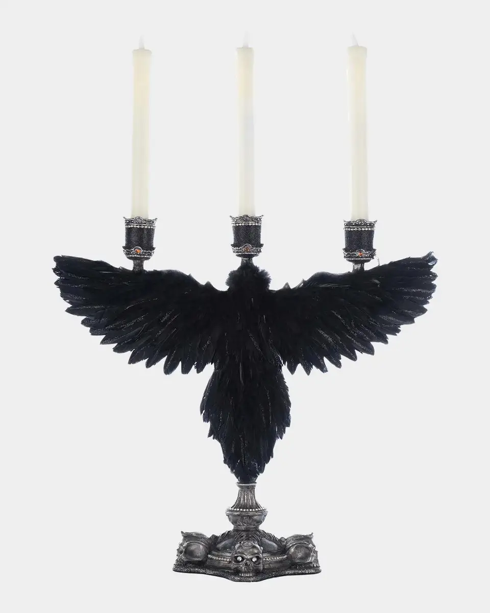 Katherine 's Collection Macabre Crow Candelabra Halloween Decor | Thumbnail 4