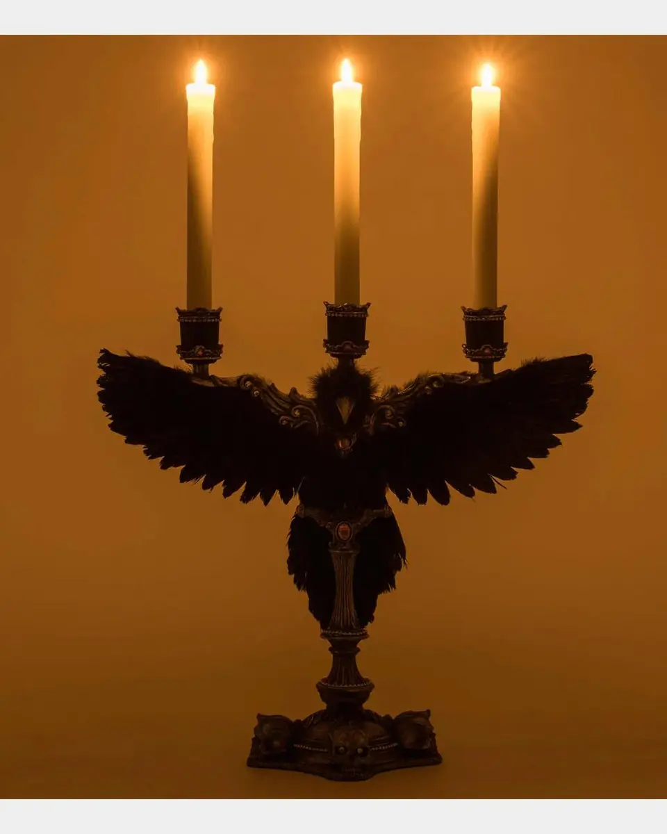 Katherine 's Collection Macabre Crow Candelabra Halloween Decor | Thumbnail 5