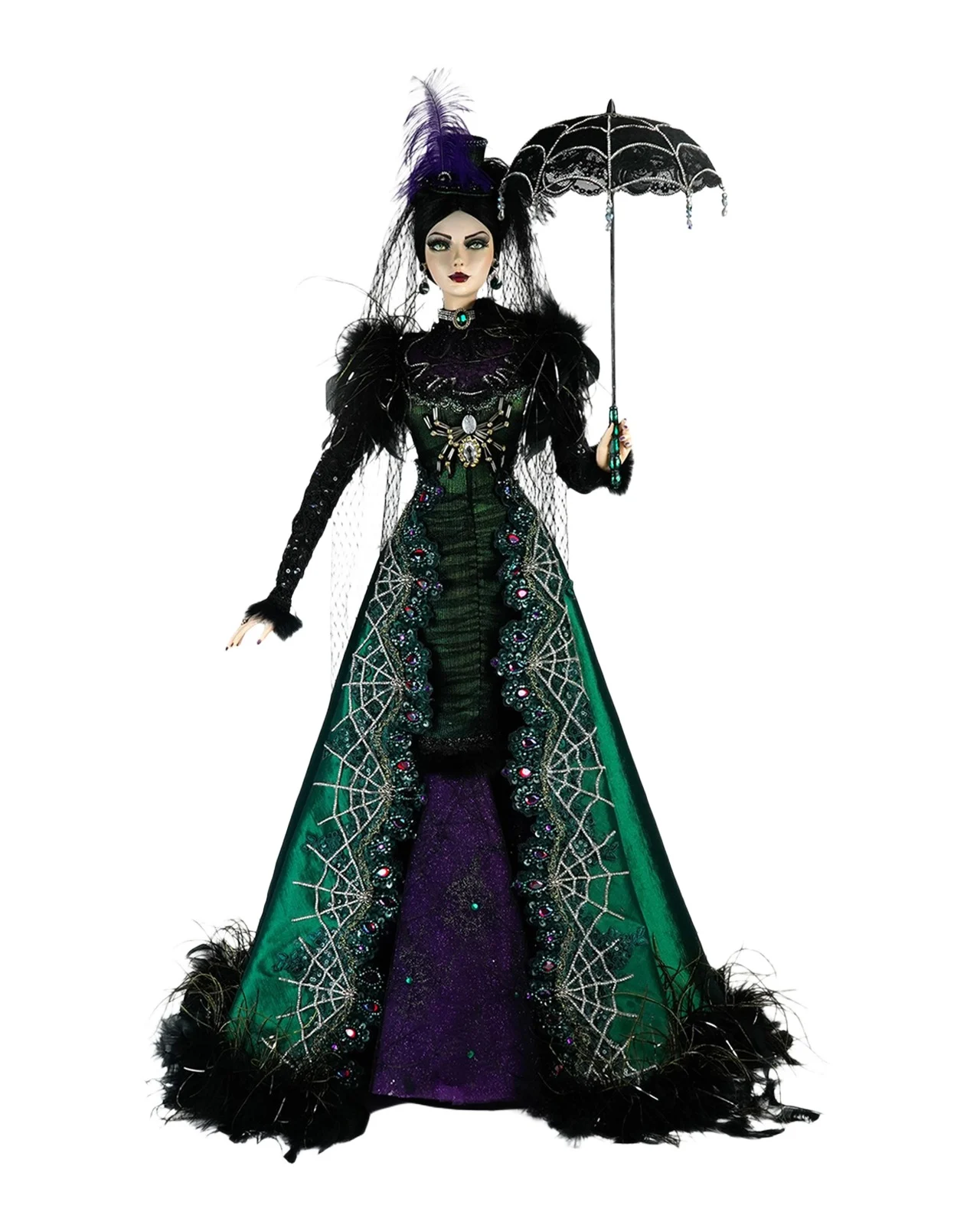 Katherine 's Collection Enchanted Emerald Widow Lady Emeralda Evermourn Tabletop Doll