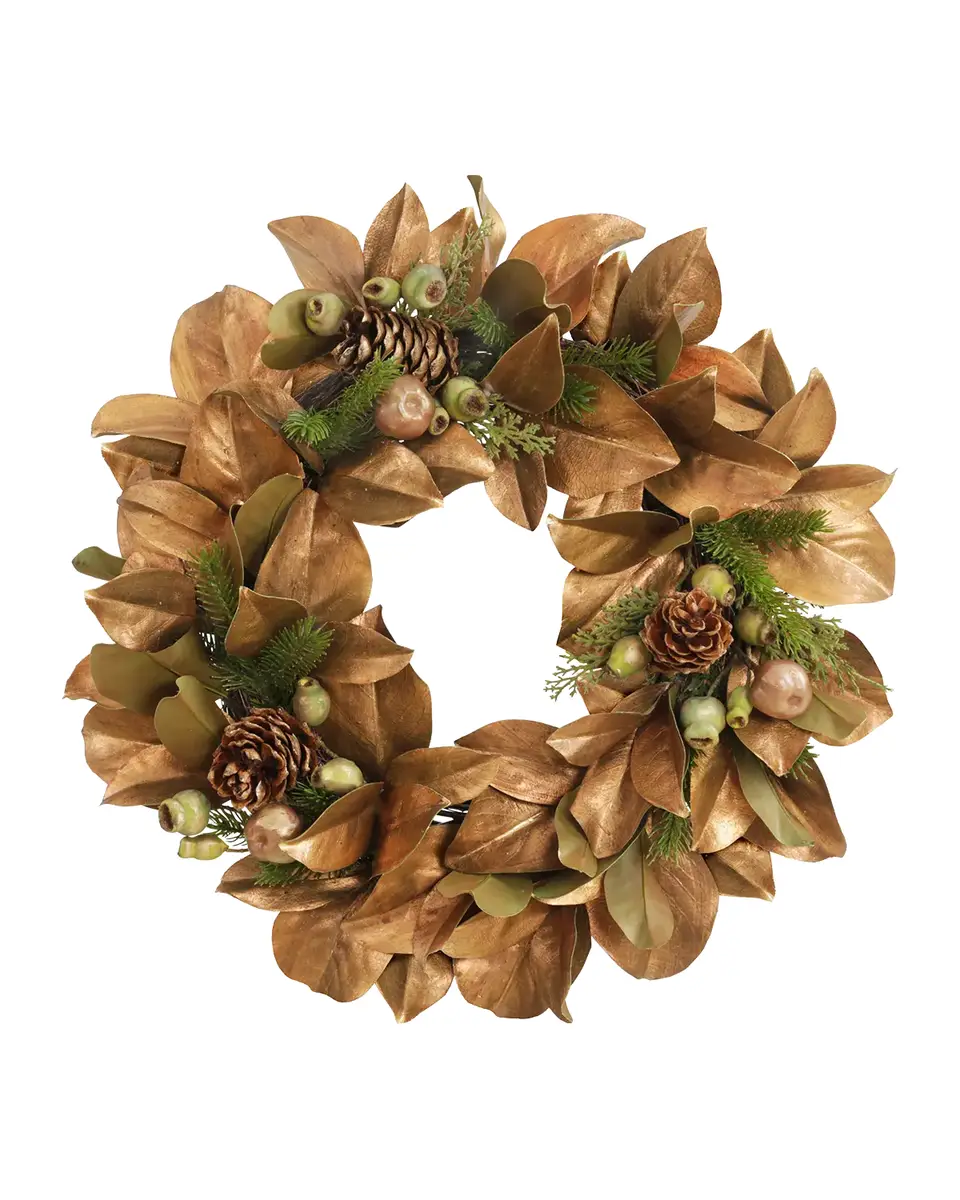 Winward Home Holiday Newness Faux-Magnolia Leaf Mix Wreath | Thumbnail 2 Winward Home Holiday Newness Faux-Magnolia Leaf Mix Wreath | Thumbnail 2