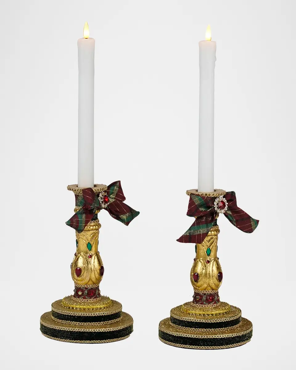 Katherine 's Collection Timeless Tidings Candlesticks, Set Of 2 | Thumbnail 2