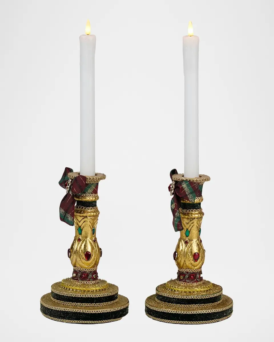 Katherine 's Collection Timeless Tidings Candlesticks, Set Of 2 | Thumbnail 3