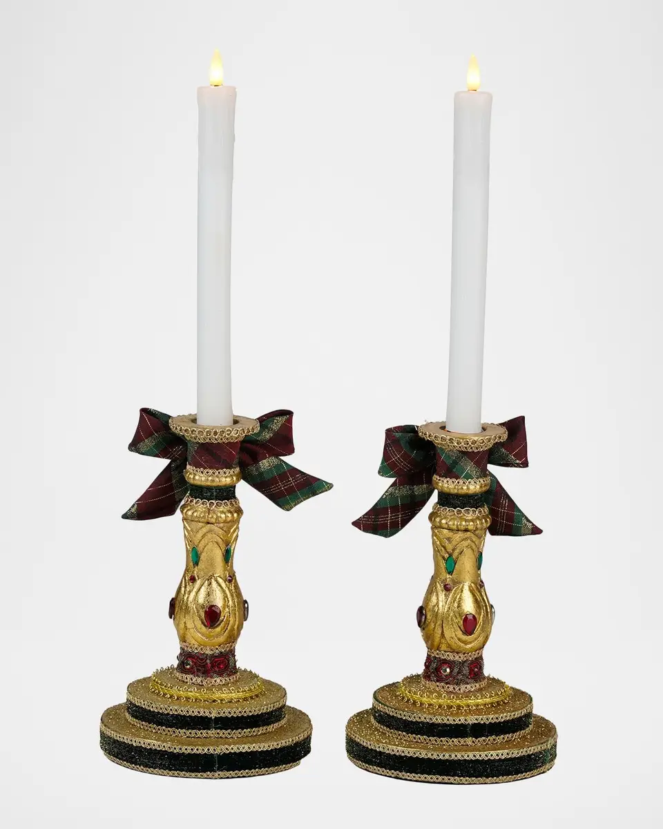 Katherine 's Collection Timeless Tidings Candlesticks, Set Of 2 | Thumbnail 4