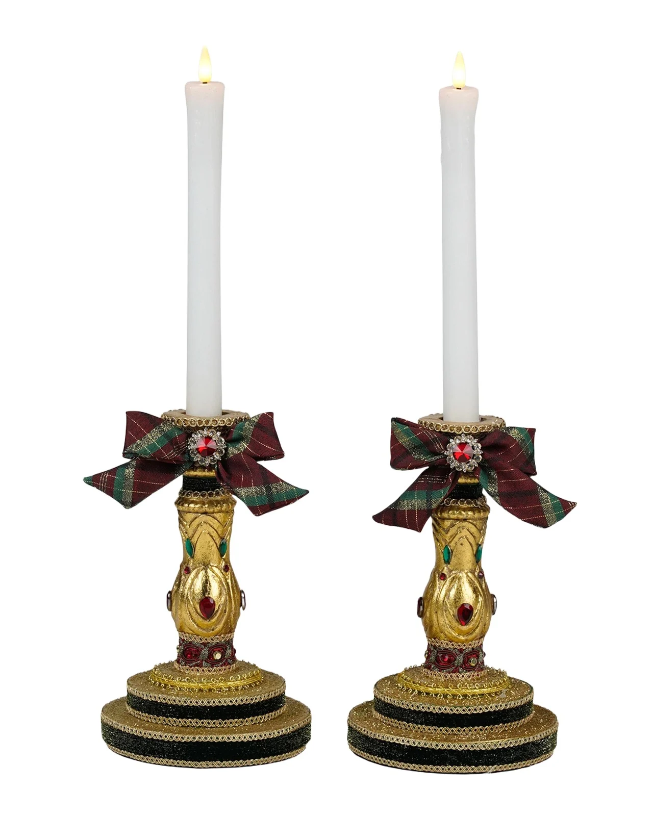 Katherine 's Collection Timeless Tidings Candlesticks, Set Of 2