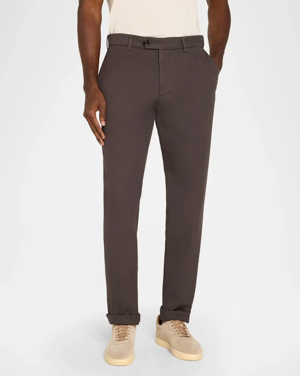 Brunello Cucinelli Men's Cotton Straight Leg Flat-Front Pants | Thumbnail 4