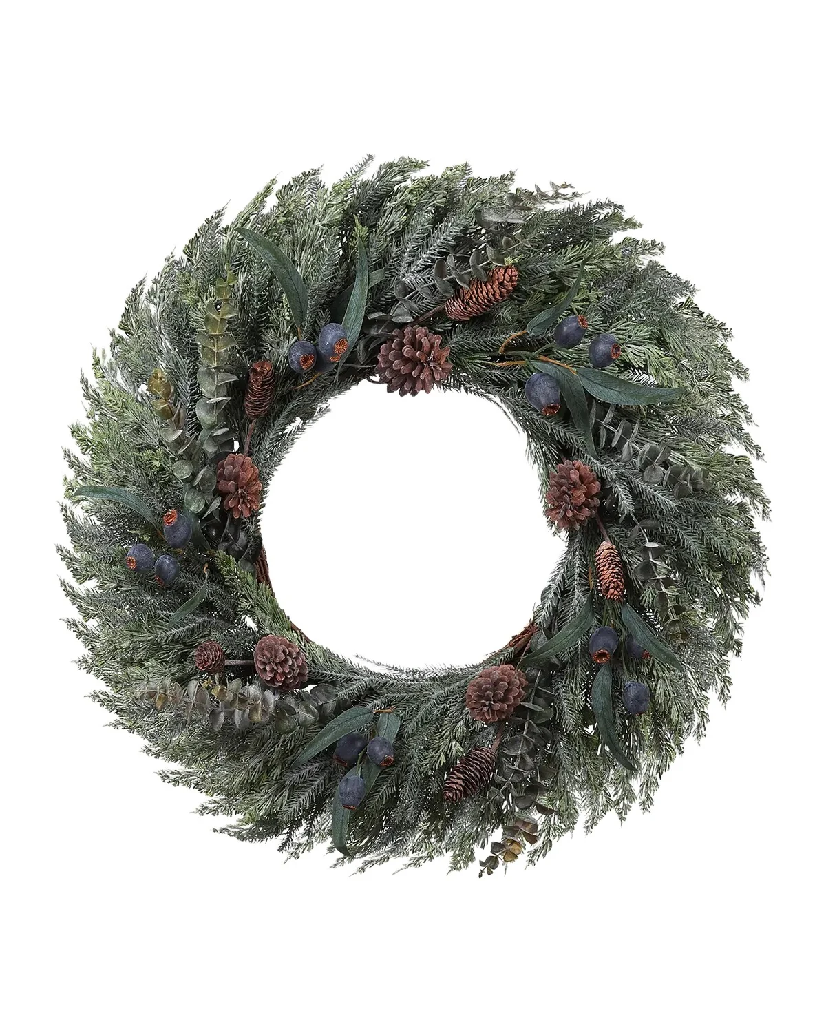 Winward Home Holiday Newness Faux-Mixed Eucalyptus Cedar Pine Wreath