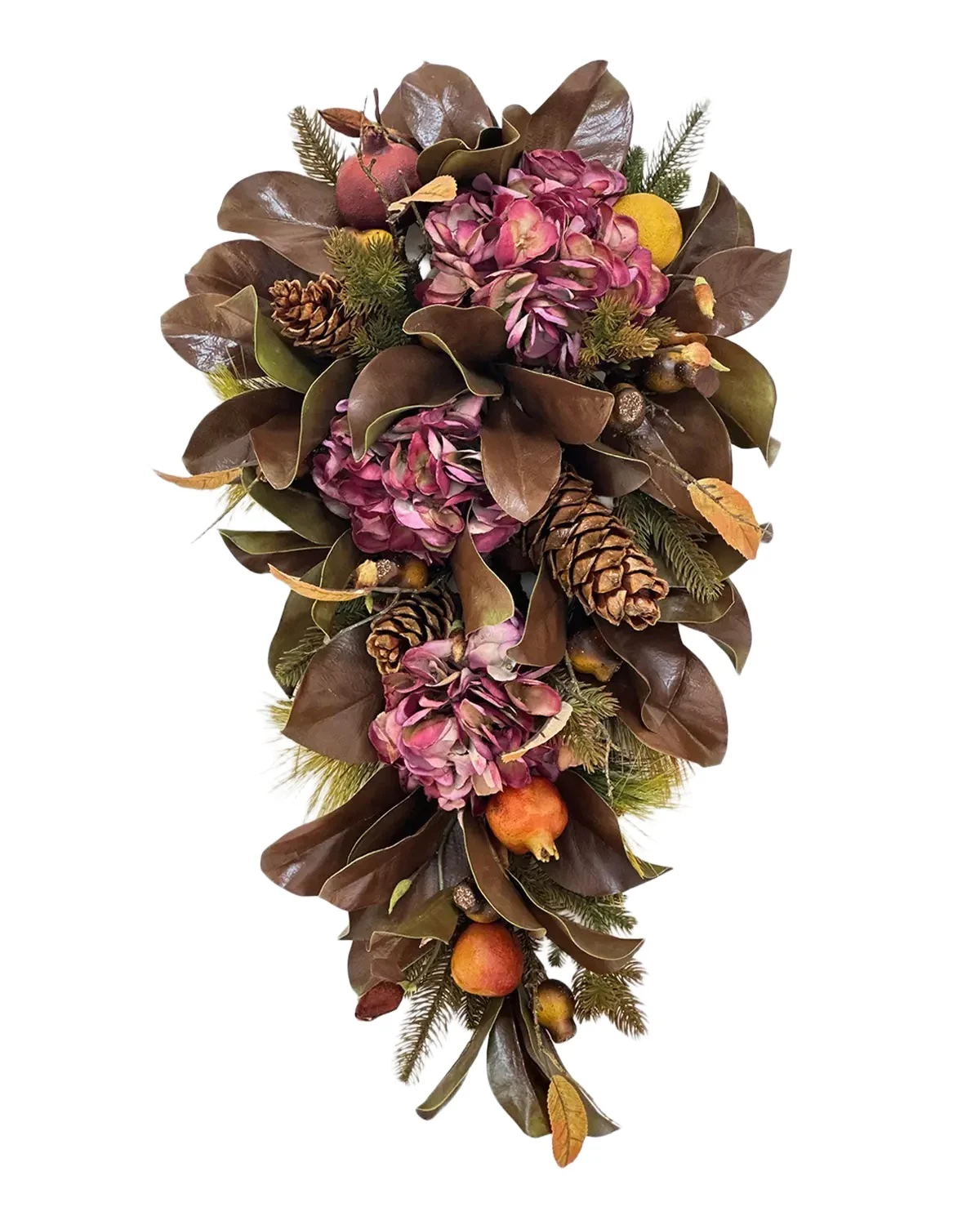 Winward Home Holiday Newness Artificial Hydrangea & Magnolia Floral Arrangement