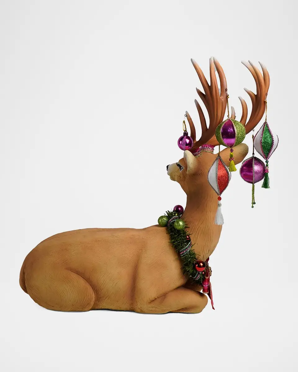 Katherine 's Collection Merry & Magnificent Christmas Large Sitting Deer | Thumbnail 4 Katherine 's Collection Merry & Magnificent Christmas Large Sitting Deer | Thumbnail 4