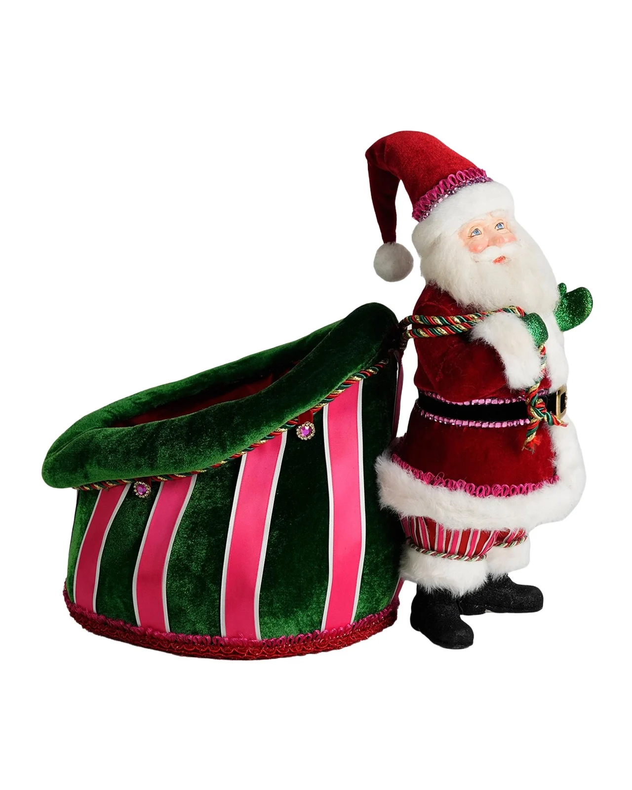 Katherine 's Collection Merry & Magnificent Christmas Papa Noel & Bag Candy Holder