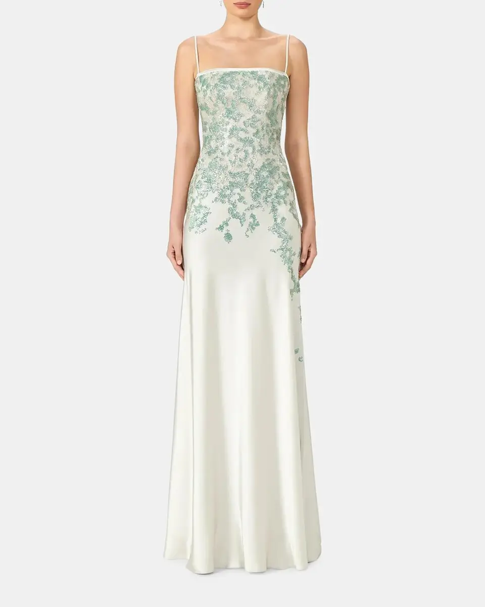 Costarellos Jennan Sleeveless Sequined Lace Satin Trumpet Gown | Thumbnail 2 Costarellos Jennan Sleeveless Sequined Lace Satin Trumpet Gown | Thumbnail 2