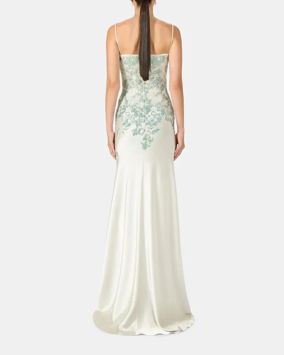 Costarellos Jennan Sleeveless Sequined Lace Satin Trumpet Gown | Thumbnail 3 Costarellos Jennan Sleeveless Sequined Lace Satin Trumpet Gown | Thumbnail 3