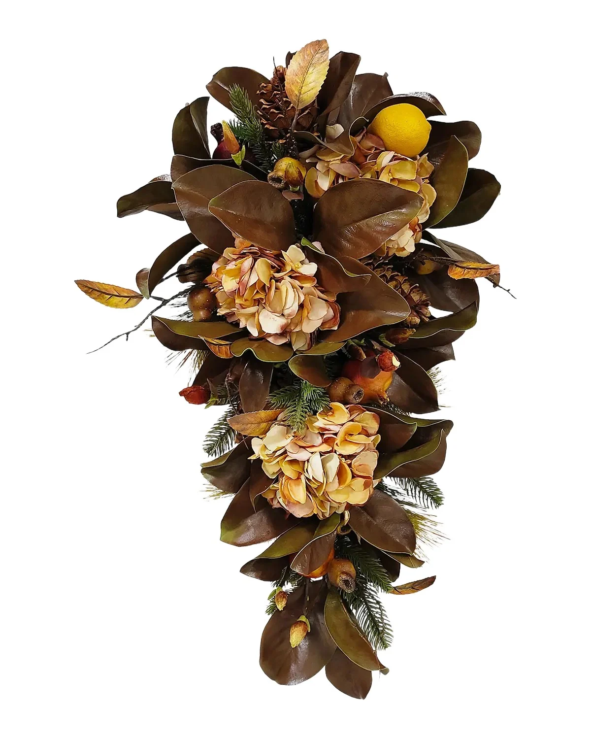 Winward Home Holiday Newness Artificial Hydrangea & Magnolia Floral Arrangement