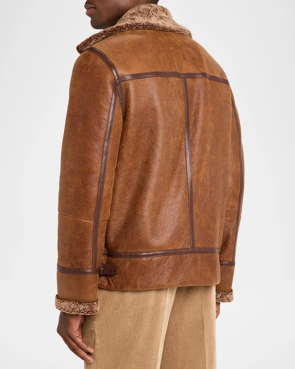 Brunello Cucinelli Men's B3 Pilot Shearling Aviator Jacket | Thumbnail 3 Brunello Cucinelli Men's B3 Pilot Shearling Aviator Jacket | Thumbnail 3