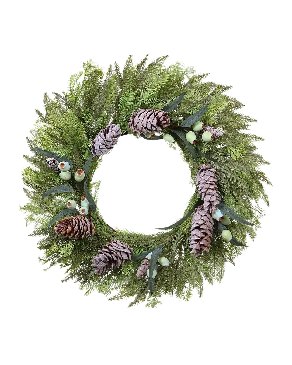 Winward Home Artificial Mountain Pine With Eucalyptus Wreath | Thumbnail 2 Winward Home Artificial Mountain Pine With Eucalyptus Wreath | Thumbnail 2