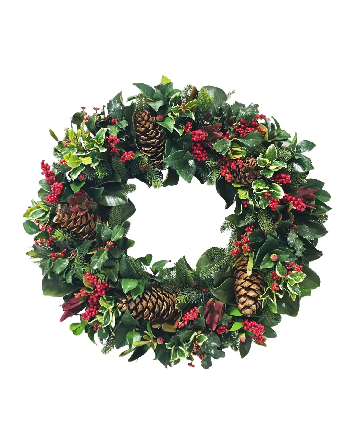 Winward Home Artificial Ilex & Pine Cone Wreath