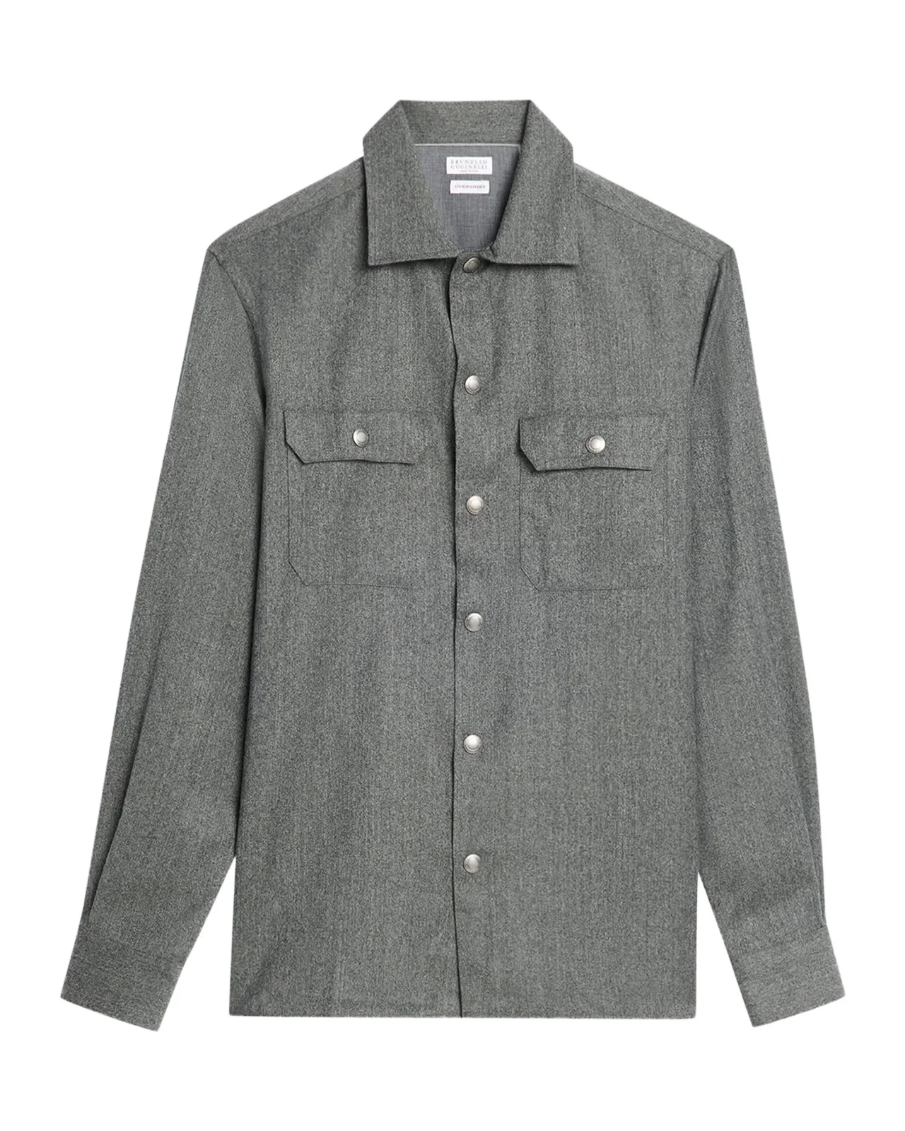 Brunello Cucinelli Men's Wool Snap-Front Overshirt