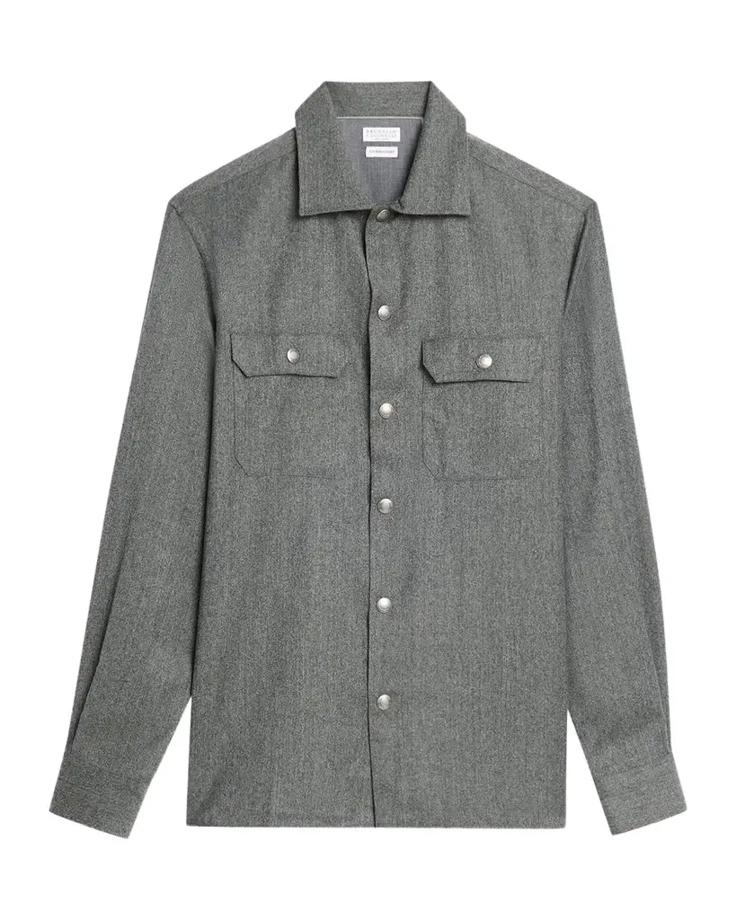 Men's Wool Snap-Front Overshirt Men's Wool Snap-Front Overshirt