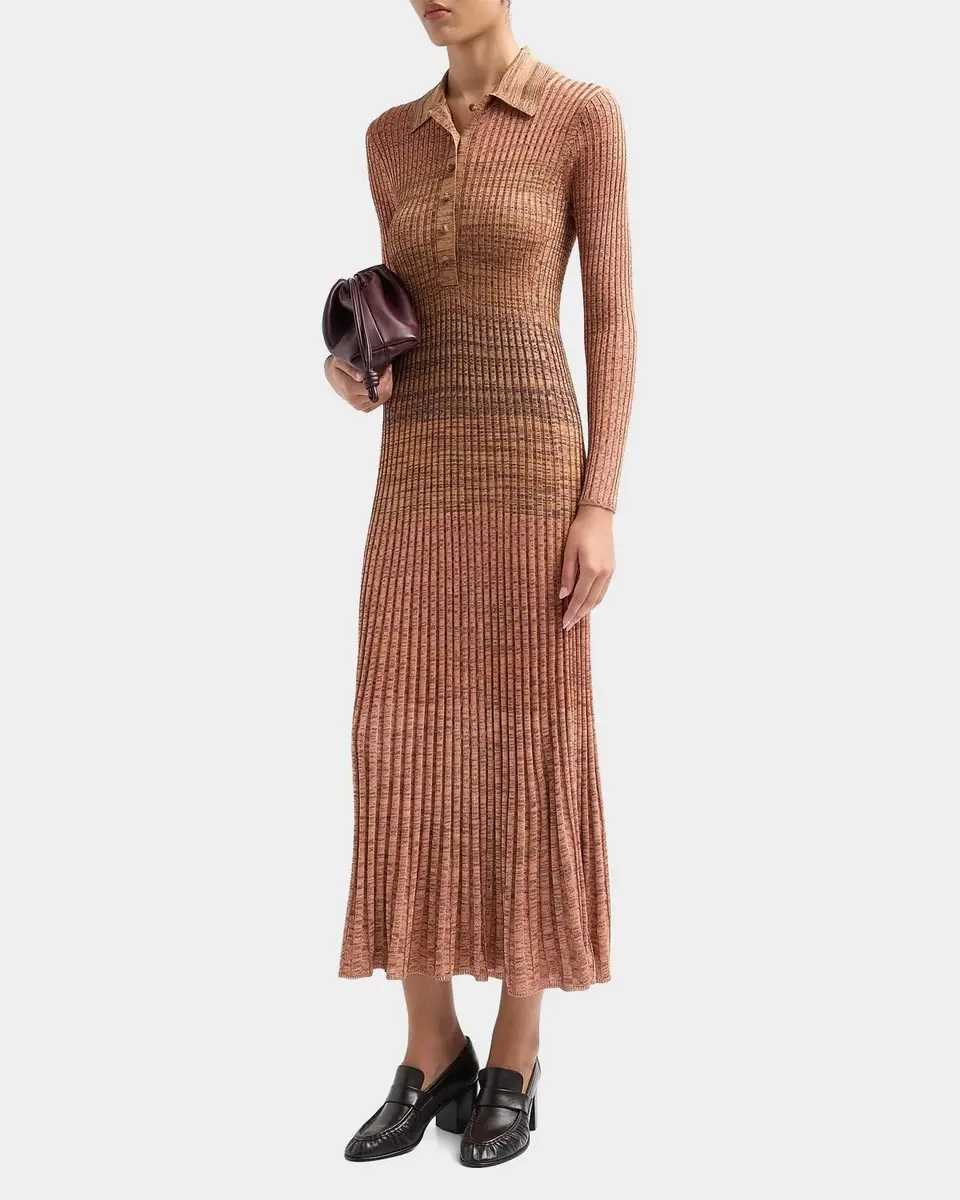 Zimmermann Mouline Rib-Knit Polo Midi Dress | Thumbnail 5