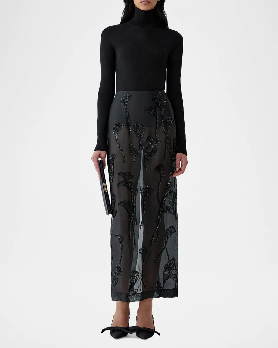 Carolina Herrera Embellished Silk Maxi Skirt | Thumbnail 2 Carolina Herrera Embellished Silk Maxi Skirt | Thumbnail 2