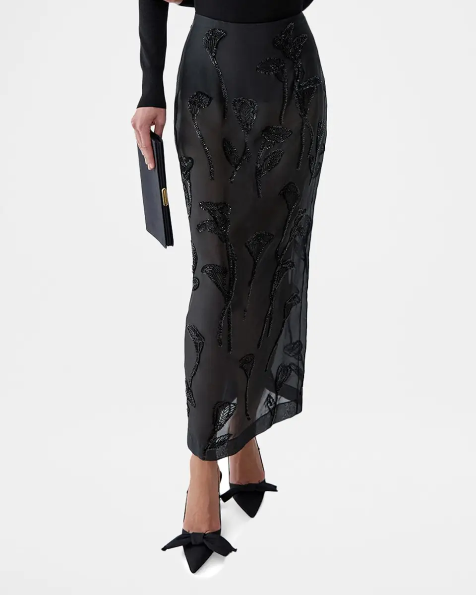 Carolina Herrera Embellished Silk Maxi Skirt | Thumbnail 4 Carolina Herrera Embellished Silk Maxi Skirt | Thumbnail 4