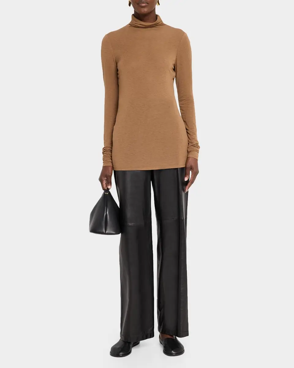Lafayette 148 New York Elongated Viscose-Cashmere Jersey Turtleneck | Thumbnail 2 Lafayette 148 New York Elongated Viscose-Cashmere Jersey Turtleneck | Thumbnail 2