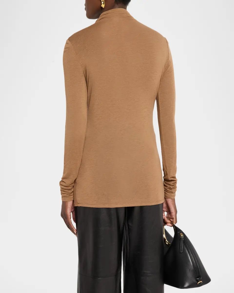 Lafayette 148 New York Elongated Viscose-Cashmere Jersey Turtleneck | Thumbnail 3 Lafayette 148 New York Elongated Viscose-Cashmere Jersey Turtleneck | Thumbnail 3
