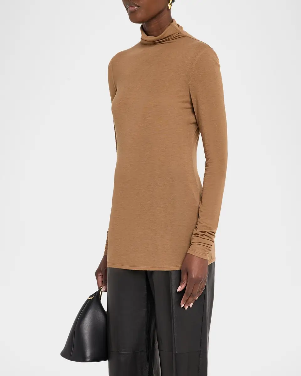 Lafayette 148 New York Elongated Viscose-Cashmere Jersey Turtleneck | Thumbnail 4 Lafayette 148 New York Elongated Viscose-Cashmere Jersey Turtleneck | Thumbnail 4